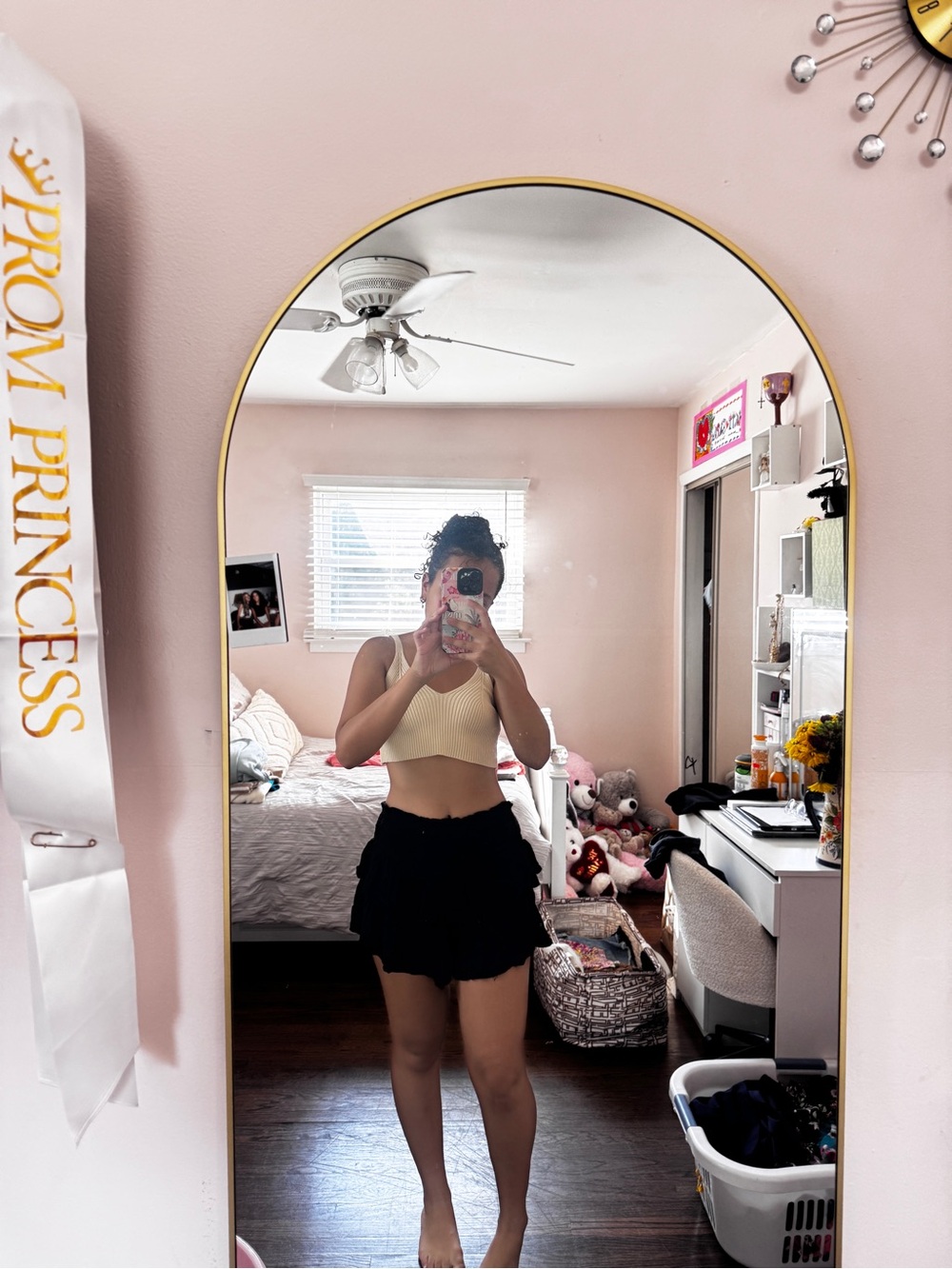 Mustard Seed Black Ruffle High-Waist Skort